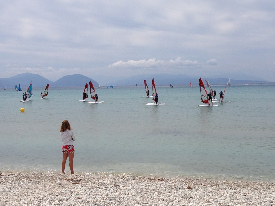 Novices practice in light winds