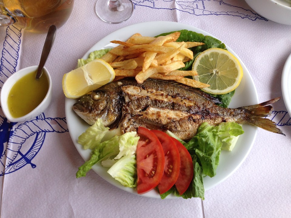 Locally caught grilled fish with hand-cut fries. Impossible to resist.